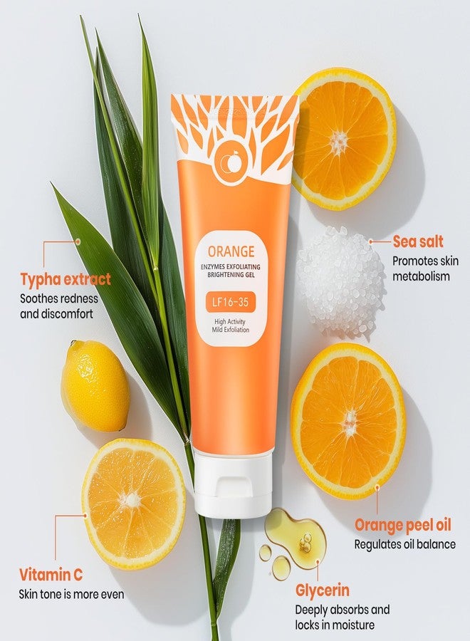 T.Chilyn 2 Pcs Orange Exfoliating Gel, Moisturizer Face Body Scrub Gel,Orange Enzymes Exfoliatings Gels,Deep Cleansing Moisturizing Facial Exfoliator,All Types Skin (200ml/7oz) - Image 5